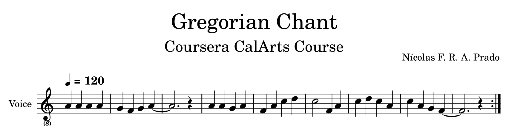 Gregorian chant melody music sheet