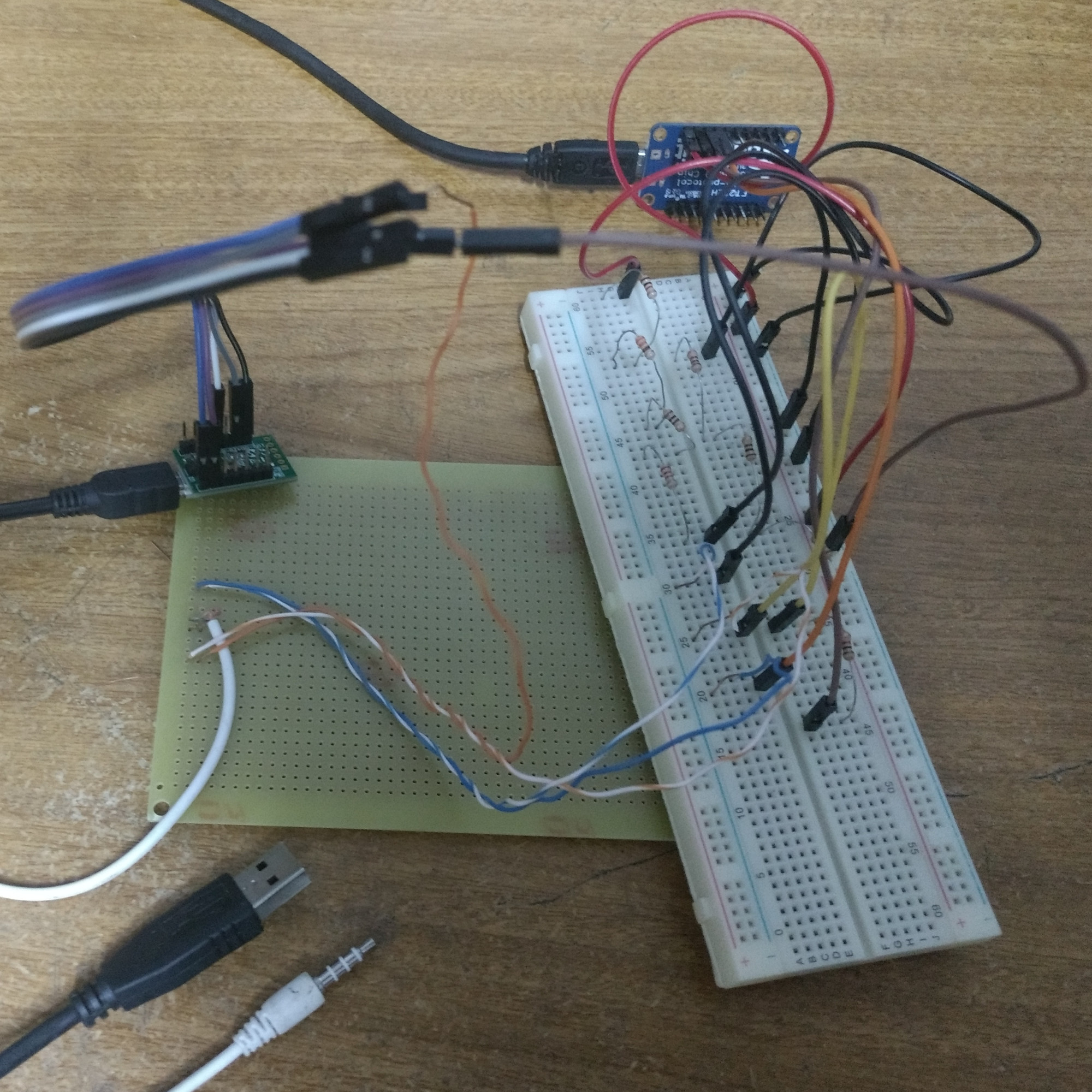 Audio jack <-> UART <-> USB prototype